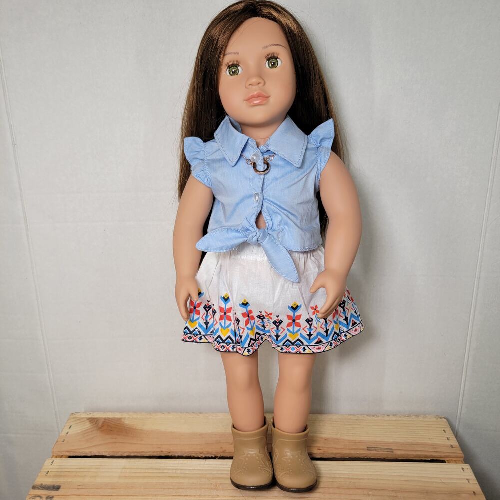 Our Generation 18" Doll "Cowboy Summer" +Lucky Horseshoe Necklace + Extra Outfit